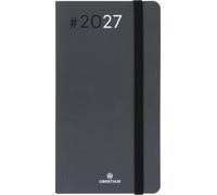 OBERTHUR - 1 Agenda Semainier de Poche NEO FLEX Gris- Janvier 2027 à Décembre 2027 - Format 9,5 x 17,5 cm - 2 Langues
