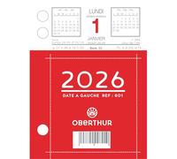 OBERTHUR - 1 Bloc éphémérides DATE A GAUCHE - Janvier 2026 à Décembre 2026 - Dimension 8,5 x 11,5 cm.