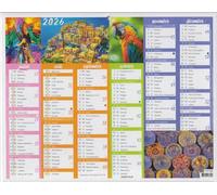 OBERTHUR - 1 Calendrier Mural Annuelle Illustré PEFC - Thème COLOR STORY - Dimension 27 x 21 cm - Janvier 2026 à Décembre 2026