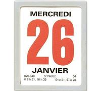 OBERTHUR - 1 Large Bloc Calendrier à Effeuiller Ephémérides Neutre - Janvier 2026 à Décembre 2026 - Format 9.5 x 7.6 cm