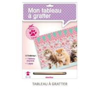 Oberthur - 1 Tableau à gratter Fun Kitten - 230x10x320mm