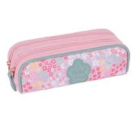 Oberthur - 1 Trousse Fourre-Tout 2 Compartiments - Collection Kickers Rose - Dimension 22 x 7,5 x 7 cm