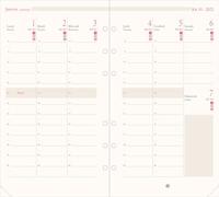 Oberthur - Recharge Semainier Pour Organiseur 17 - Grille Verticale - Janvier 2026 à Décembre 2026 - Dimension 9,5 x 17 cm