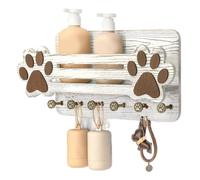 Obesntln Dog Leashes Holder - 6 Hooks Floating Shelf Decorative