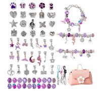 Obesntln Kit de fabrication de bracelets en perles - Fournitures de fabrication de bijoux colorés - Kit de fabrication de bijoux - Kit de perles à breloques pour bracelets et colliers avec sac de