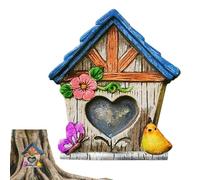 Obesntln Porte de fée Miniature, Artisanat d'art de Cour de Maison de fée Miniature, Ornement de Jardin en Bois pour Le Bas des Arbres, pour créer des Jardins féeriques pour Les Filles et garçons