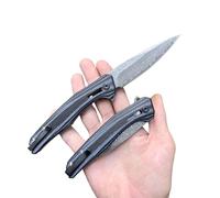 Obespina Couteau Pliant de Poche Damas Luxe, Couteau Pliant en Acier Damas 67 Couches VG10, Couteau Poche Damascus lame Tranchante Manche g10 Collection Cadeau Homme Pêche Chasse