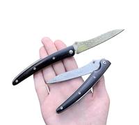 Obespina Couteau Pliant Lame Damas Gentleman Collection EDC Camping chasse Poche Manche Bois D'ébène clip luxe fin tranchant artisanat forgé extérieur collection folder traditionnel