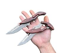 Obespina Couteau Pliant Poche Damas Friction Acier 67 Couches VG10 Damascus Japonais lame Tranchante Manche bois Collection Cadeau Homme Fête Père Bushcraft Custom Edc Chasse Artisanat