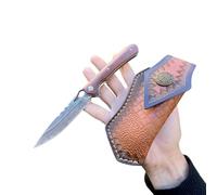 Obespina Couteau Pliant Poche Damas Style Japonais Acier 67 Couches VG10 Damascus lame Linerlock Tranchante Manche bois Collection Cadeau Homme étui camping custom luxe forge