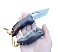 Obespina Petit Couteau Pliant Poche Damas Manche Bois Style Japonais 67 Couches VG10 Damascus lame Tranchante Collection chasse Cadeau Homme edc camping forge artisanat extérieur camping luxe