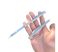 Obespina Petit mini couteau pliant fin clip ceinture poche camping lame miroir tout acier ouvre carton papier decoupe tranchant forme stylo edc table chasse 8cr13 extérieur Cadeau Homme