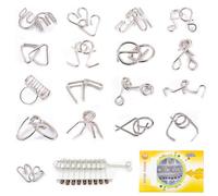 OBEST 18 Pièces Casse-Tête Métal, Puzzles en Métal Casse Tete Metallique Wire, Un Jouet Composé 9 Anneaux Entrelacés, Jouets Fidget IQ Brain Test 3D Interlock Puzzles pour Enfants et Adultes