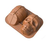 OBEST 3D Moule à Gâteau Tête de Mort,Moule à Gâteau en Silicone Bricolage Décorations de Cuisson,pour Halloween fête d'Anniversaire Gâteaux Whisky Cocktails Jus Chocolat Bonbons Savon