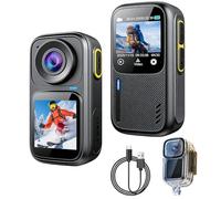 OBEST 4K/30FPS HD Caméra d'action, Télécaméra WiFi Etanche avec Double Ecran, Sportcaméra à Angle Large 140°, Mini Selfie Stick avec Boîtier Imperméable, Bodycam pour Sports de Plein Air/Voyages