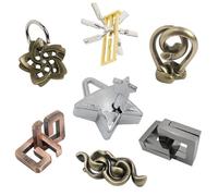 OBEST 7 Pièces Casse-Tête en Métal, Test IQ Jeu de Logique de Réflexion, Puzzle 3D Interlock Haute Difficulté, Jouet Éducatif pour Adultes et Enfants