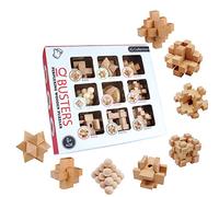 OBEST 9 Pièces Puzzle en Bois, Puzzles de Logique pour l'entraînement du Cerveau, Exercice Mental IQ Puzzle Jouets Educatifs, 3D Brain Teaser Entrelacées Puzzles pour Enfants et Adultes