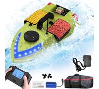 OBEST Bateau d'appât Télécommandé avec GPS, 600M RC Bateaus Nuit LED Pêche,3 Cabines 1.5 kg Chargement Bait Boat, Retour Intelligent, Faible Protection Batterie, Pêche Bateau à Double Moteur, 5200mAh