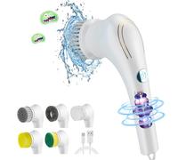 OBEST Brosse de Nettoyage électrique,360° Épurateur,5 Têtes de Brosse Interchangeables,Étanchéité IPX7, Batterie de Grande capacité,Brosse de Nettoyage de Perceuse pour Cuisine Maison