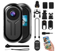 OBEST Caméra Action 2K,Camera Casque Moto Vision Nocturne Infrarouge | Body Cam 120° Grand Angle,Écran de 0,85 Pouce,Batterie de 400 mAh, pour Vélo,Exercices,Cyclisme,Pêche
