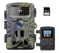 OBEST Caméra de chasse 4K - Vision nocturne - Temps de déclenchement de 0,2 s - Caméra infrarouge avec carte SD 32 G - Caméra de trail étanche pour la surveillance des animaux sauvages dans la ferme