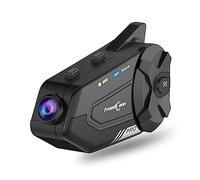 OBEST Casque moto Bluetooth 2K caméra, talkie-walkie étanche 1000 m, 6 groupes conducteurs, partage musique, Bluetooth 5.0/cartes TF 128 G/microphone 2 en 1