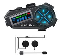 OBEST Casque Moto Bluetooth Full Duplex Double,Casque Intercom Double BT5.4,Conversation en Temps Réel pour 2 Personnes,Kit Main Libre Moto Multitâche Audio,Batterie de Capacité de 1000 mAh,Radio FM