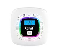 OBEST Détecteur de Monoxyde de Carbone, avec Affichage numérique et Fonctionnement sur Batterie remplaçable, Détecteur de CO, avec Bouton de Test et Voyant d'état LED