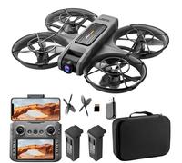 OBEST Drone avec Caméras, Télécommande Moteur Sans Balais Drone avec 4,5 Pouces écran, Jouet Volant avec Veilleuse LED, 90 ° Réglable Caméra, Carte SD, 2 Piles, Convient aux Adultes et Aux Débutant