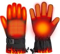 OBEST Gants chauffants 4000 mAh - Gants chauffants - Contrôle de la température en 3 étapes et imperméables - Gants complets à 5 doigts - Gants de moto et ski