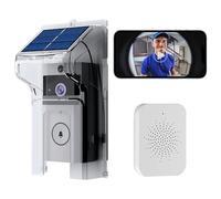 OBEST Interphone vidéo sans fil, caméra de surveillance avec interphone, autonomie ultra-longue, peut être connecté à l'application, charge solaire, s'adapte à une variété de climats extérieurs