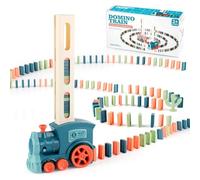 OBEST Jouet de Train Domino, 80 pièces de Blocs Électrique Train, Automatique Train de Pose , Construction de modèles Cadeau éducatif pour Filles et Garçons 3 Ans et Plus