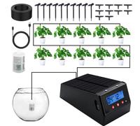OBEST Kit D'irrigation Solaire avec 10 Goutteurs + Tuyau D'arrosage de 10 m | Modes D'arrosage Automatiques, Irrigation Autonome pour Balcon, Jardin, Plantes en Pot, Bon pour les Plantes en Vacances