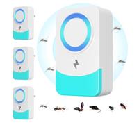 OBEST Lot de 4 répulsifs à ultrasons avec prise de courant, protection contre les moustiques d'intérieur, répulsif contre les insectes, anti-moustiques, cafards, souris, araignées, mouches