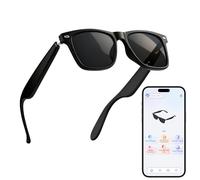 OBEST Lunettes Bluetooth intelligentes, AI lunettes de Traduction en Temps réel Sans Fil, Assistant Vocal, Protection UV, Appel en un clic, Lunettes pour Homme et Femme, Jeux, Réunions, Voyages