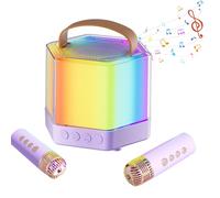 OBEST - Machine de karaoké pour enfants avec 2 microphones, jouet pour enfants de 3 à 12 ans, mini machine à karaoké, jouet karaoké, cadeau pour 5, 6, 7, 8, 9, 10, 11 ans