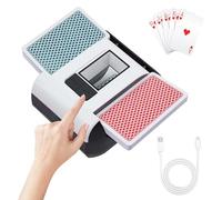 OBEST Mélangeur de cartes électrique pour 1 à 2 ponts, mélangeur automatique de cartes, avec 2000 mAh, rechargeable, silencieux, pour jeu de cartes UNO Skip BO, poker Phase10