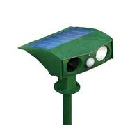 OBEST Pilote solaire à ultrasons, 4 modes de distribution animale, support pour sol et mur, mode induction, répulsif d'animaux pour chats, chiens, oiseaux, animaux malodorants, écureuils