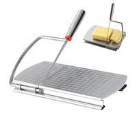 OBEST Râpe à fromage en acier inoxydable, coupe-fromage avec fil, coupe-fromage avec échelle de mesure, tranche de fromage, coupe-beurre, convient pour le fromage en bloc, le beurre