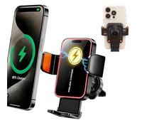 OBEST Support Telephone Voiture Induction, 15W Chargeur Porte Crochet De Sortie d'air, Lumière RVB, Rotation à 360 °, Chargeur Rapide, Support Téléphone sans Fil Rapide Tous Les appareils