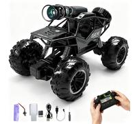OBEST Voiture Télécommandée avec Caméra FPV HD, 2,4 GHz Tout-Terrain RC Voiture, Télécommande avec Écran LCD, Photo WiFi Transmission en Temps Réel Offroad Truck, 4 GB SD Card, 2 Batteries