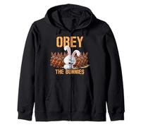 Obey The Bunnies Pets Humour Fun Cute Sweat à Capuche