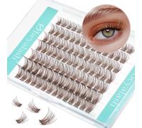 Obeyalash Brun Cils Individuel Extension Cils D Curl DIY Faux Cils Individuel Mixte 8mm 10mm 12mm 14mm Cluster Lashes Brown Naturel SNR013