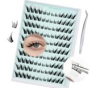 Obeyalash Cat Eye Auto-AdhéSifs Cluster Lashes Kit Extension Cils C Curl 13mm Fox Eye Faux Cils AutoadhéSif Pre Glued Eyelashes RéCupérable Stick On Eyelashes Glueless 120pcs DIY Lash Extension(KLS81)