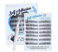 Obeyalash Cat Eye Cluster Lashes AutoadhéSif 126pcs No Glue Eyelashes Press On Lash Cluster Kit Wispy Extension Cils C Curl Resuable and Lightweight DIY at Home (Cat Eye)