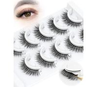 Obeyalash Cils Auto-Adhésifs Réutilisables Faux Cils Pre Collé Extension Lashes Natural Looks 5 Pairs Pack Strip Lashes No Glue Needed 12mm Comfortable for All-Day Wear (6D07)