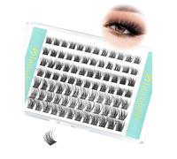Obeyalash Cils Cluster C-Curl Wispy Naturel - 84pcs DIY Extension Cils Individuels, Tailles Mix 8-14mm, Matériau Confortable (M-05)