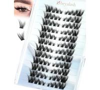 Obeyalash Cils Fox Eye Individuels Extension de Cils Cat Eyes Lash Clusters Wispy C Curl Eyelashes Clusters DIY à la Maison (XF)