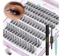 Obeyalash Cils Individuel avec Lash Bond and Seal Colle Pince Kit Extension Cils D Curl DIY Bouquet Volume Russe 8-14mm Individual Lashes SNR013