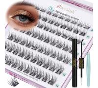 Obeyalash Cils Individuel avec Lash Bond and Seal Colle Pince Kit Extension Cils D Curl DIY Faux Cils Individuel 8-14mm Individual Lashes Naturel SNR028